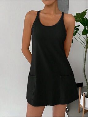 Black Racerback Pocket Dress